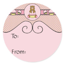 Bear With Pink Cupcake Diamonds Sticker