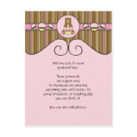 Bear With Pink Cupcake Vertical Stripes Postcard