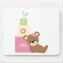 Bear with Pink Toy Blocks Mousepads