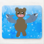 Bear With Sharks For Arms Mousepad