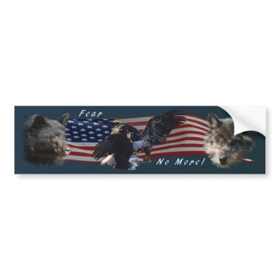 Bear, Wolf, Eagle Patriotic  Bumper Sticker by HANDPRINTS