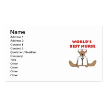 Bear World's Best Nurse T-shirts and Gifts Business Card