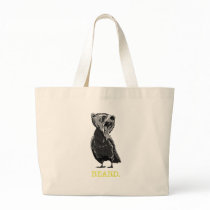 Beard (half bear - half bird) tote bags