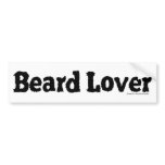 Beard Lover Funny Fuzzy Letters Template Black Bumper Sticker