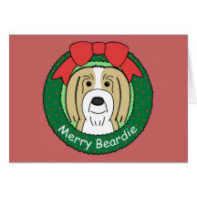 Bearded Collie Christmas Card
