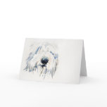 Bearded Collie Dog - Fine Art Greetings Card