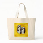 Bearded Collie Head Study Canvas Bags