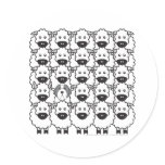Bearded Collie in the Sheep Round Stickers