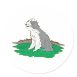 Bearded Collie,Png Round Stickers