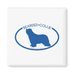 Bearded Collie Silhouette Magnet