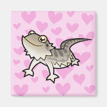 Bearded Dragon / Rankin Dragon Love Fridge Magnets