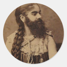 Bearded Lady Round Sticker