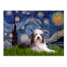 Beardie 2 - Starry Night Postcard