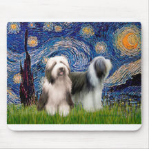 Beardie Pair 1 - Starry Night Mouse Mat