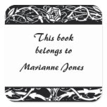 Beardsley Border Elegant Bookplate stickers