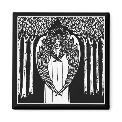 Beardsley Nouveau Angel Magnet by debinSC