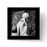 Beardsley Nouveau Angel Pin Button