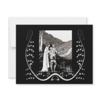Beardsley Nouveau Knight & Lady Wedding Invitation