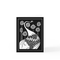 Beardsley Nouveau Peacock Note Card