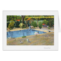 Beardsley Park View of Waterbirds Greeting Card