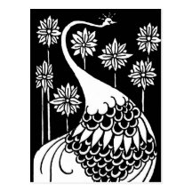 Beardsley Peacock Post Card