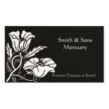 Beardsley Poppies Elegant Mortuary Business Card