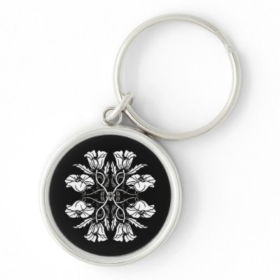 Beardsley Poppies Keychain by debinSC
