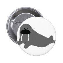 beardy walrus pinback button