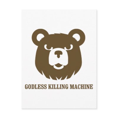 bears godless killing machines humour funny tshirt by strk3