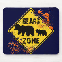 BEARS ZONE ROAD SIGN MOUSE PADS