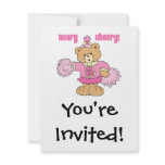 Beary Cheery Cheerleading Bear Custom Invitation