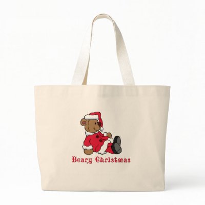 Beary Christmas Tote Canvas Bags by christmasgiftshop