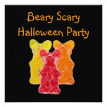 Beary Scary  Gummy Bear Halloween Party Personalised Invitations