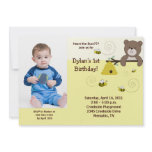 Beary Sweet Bear & Bee *PHOTO* Birthday 5x7 Invitations