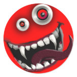 beast smiley round sticker