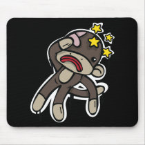 Beat up SOCK MONKEY Mousepads