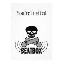 Beatbox Skull & Crossbone Mics Custom Invitation