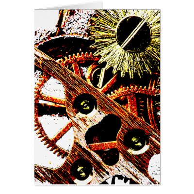 Beaten Up Clock Gears Greeting Card by Awesome_Clothes