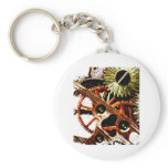Beaten Up Clock Gears keychains