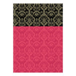 Beatiful Red Pink Damask Wedding Invitation