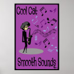 Beatnik Jazz Saxophone Player Poster posters