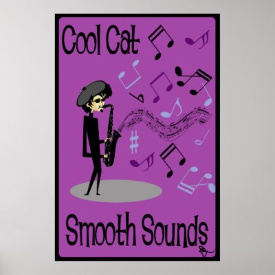 Beatnik Jazz Saxophone Player Poster by oldrockerdude