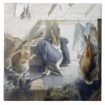 Beatrix Potter Christmas Rabbits Art Tile Trivet