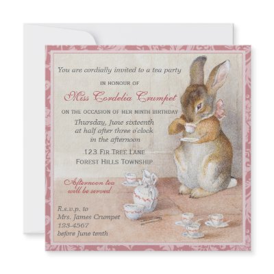 Beatrix Potter Custom Birthday Party Invitation by imagina