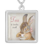 Beatrix Potter Little Rabbit Sipping Tea Necklace