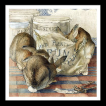 Beatrix Potter Merry Christmas Rabbit Poster Print