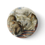 Beatrix Potter Merry Christmas Rabbits Button Pin