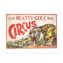 Beatty Cole Circus - 1903 - distressed Post Card