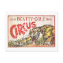 Beatty Cole Circus - 1903 - distressed Post Card