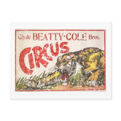 Beatty Cole Circus - 1903 - distressed Post Card by vintageurban